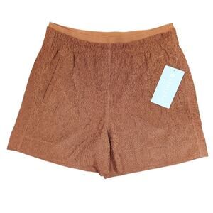 ATHLETA Echo Shorts 8 Brown‎ Athlesure Athletic Activewear Running Beach Gym